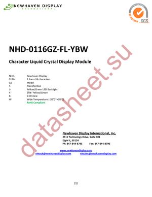 NHD-0116GZ-FL-YBW datasheet  